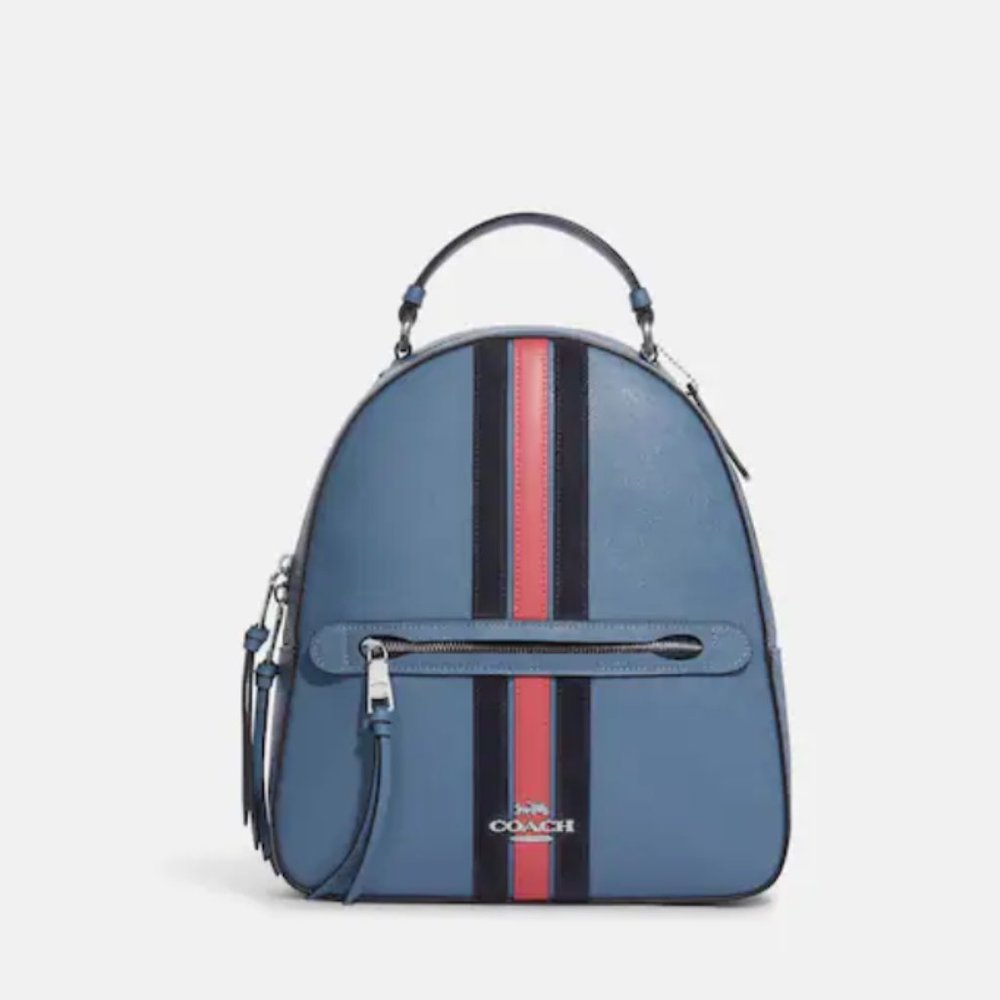 NWT COACH JORDYN BACKPACK WITH VARSITY STRIPE